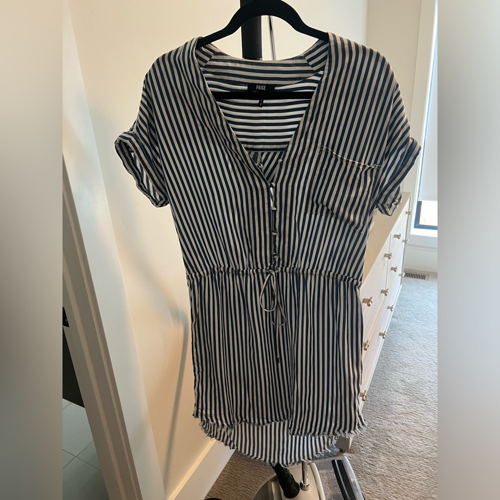 Paige blue and white striped dress